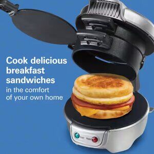 Hamilton Beach - Silver Non-Stick Breakfast Sandwich Maker